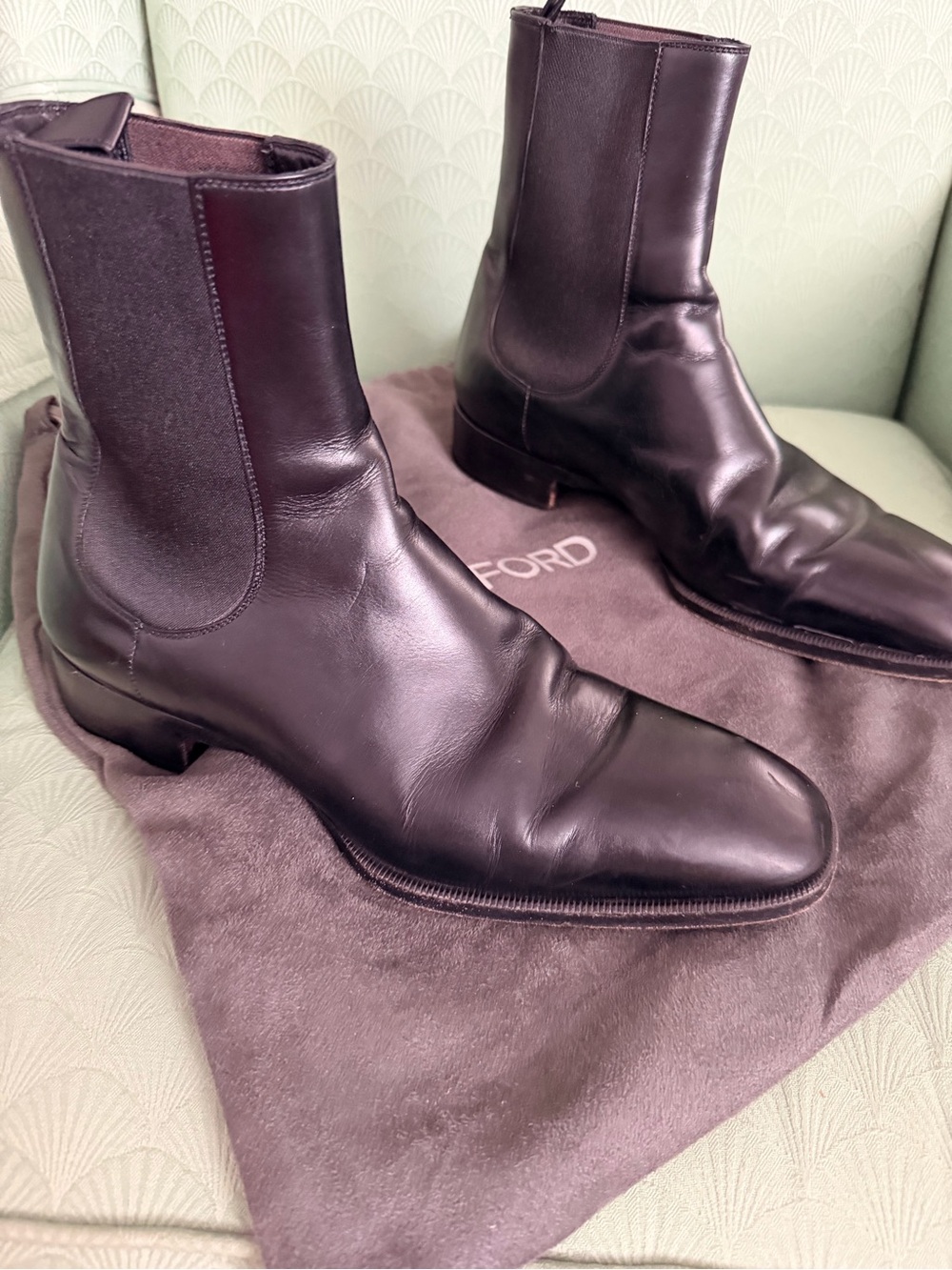 TOM FORD Men's Black Leather Gianni Chelsea Boots